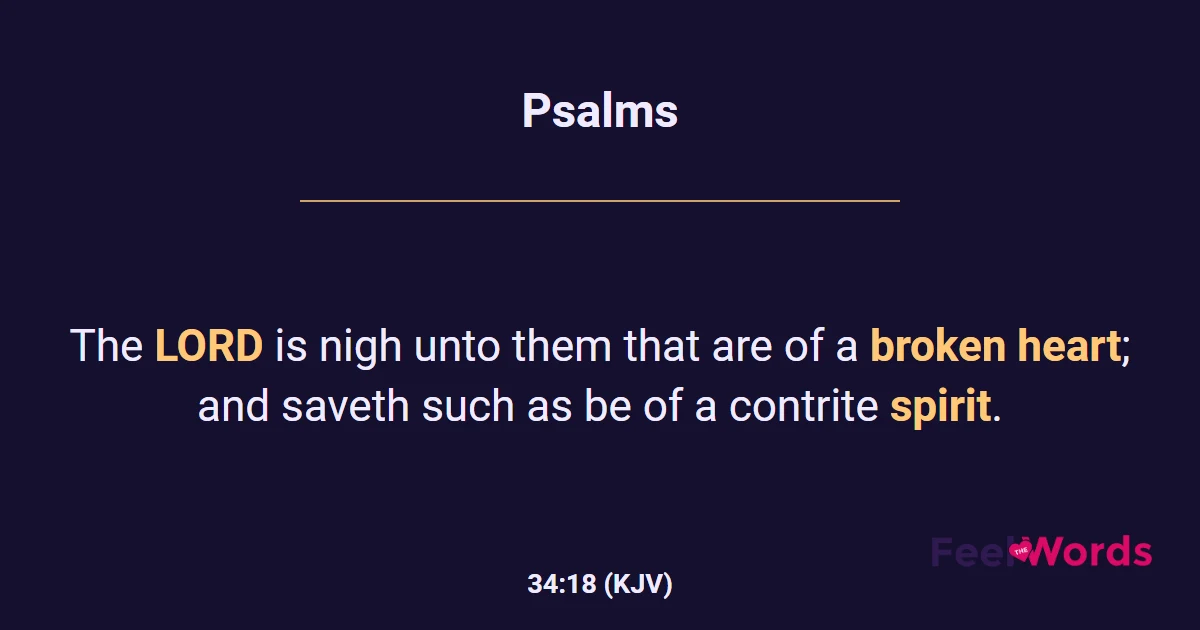 Psalms 34:18 (KJV) - Bible Verse