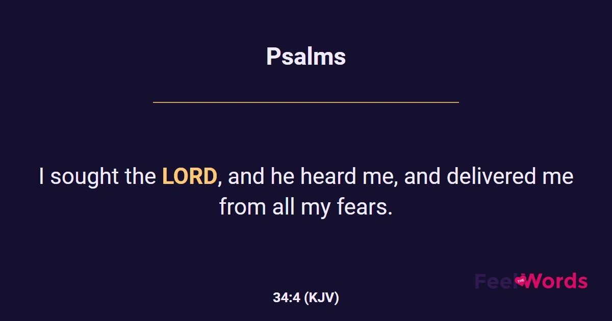Psalms 34:4 (KJV) - Bible Verse