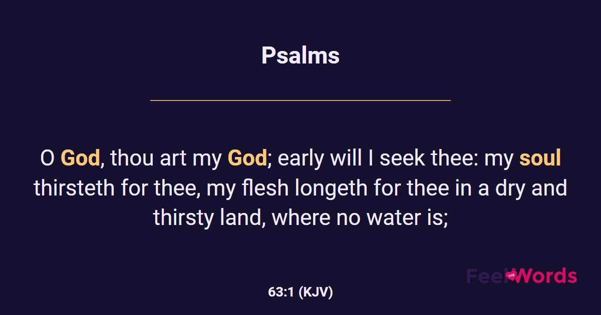 Psalms 63:1 (KJV) - Bible Verse