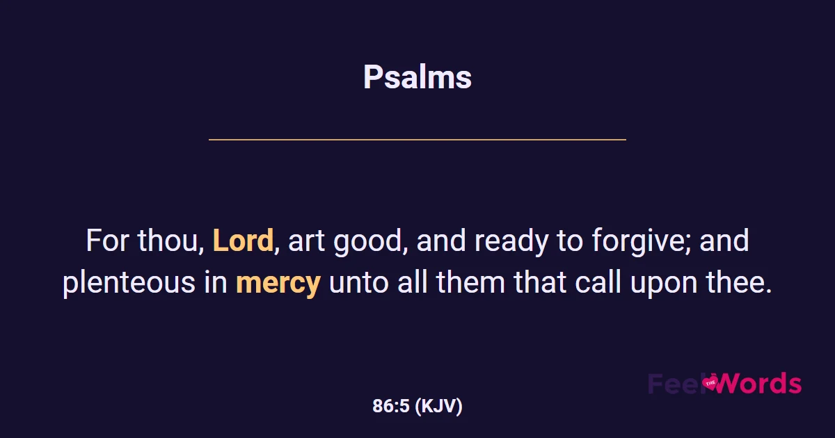 Psalms 86:5 (KJV) - Bible Verse