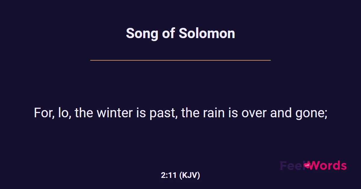 Song of Solomon 2:11 (KJV) - Bible Verse