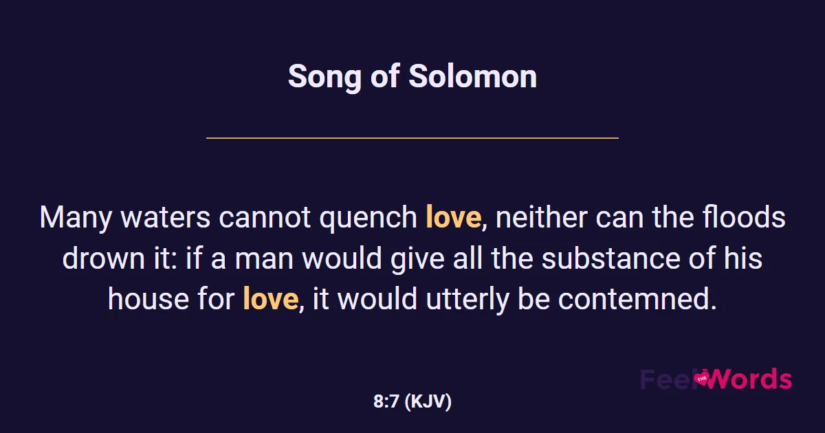 Song of Solomon 8:7 (KJV) - Bible Verse