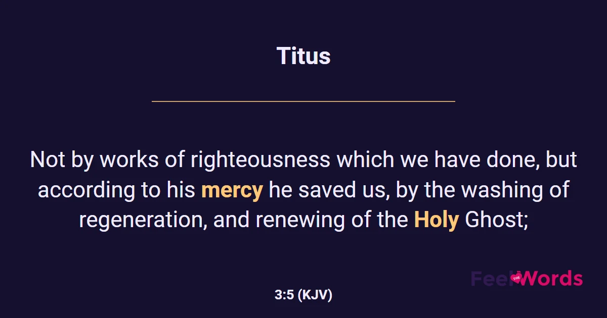 Titus 3:5 (KJV) - Bible Verse