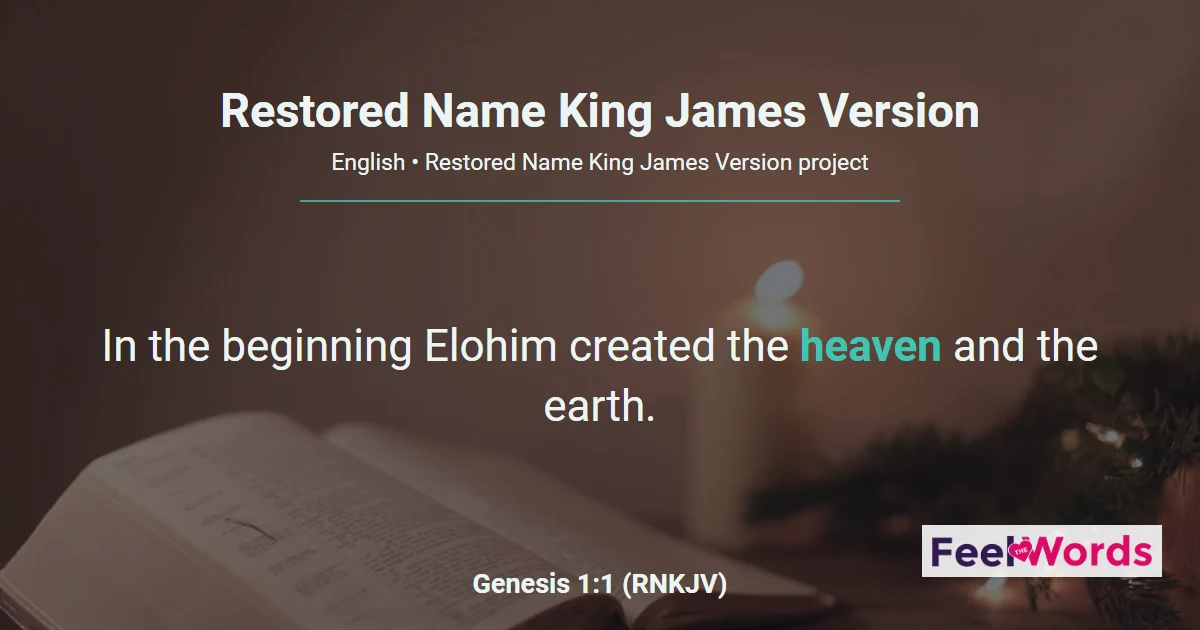 Restored Name King James Version (RNKJV) Online