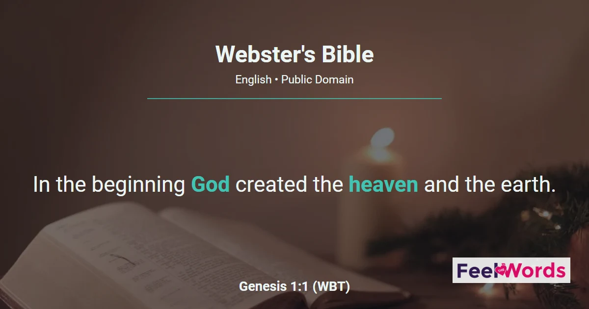 Webster's Bible (WBT) - Read Noah Webster's Translation