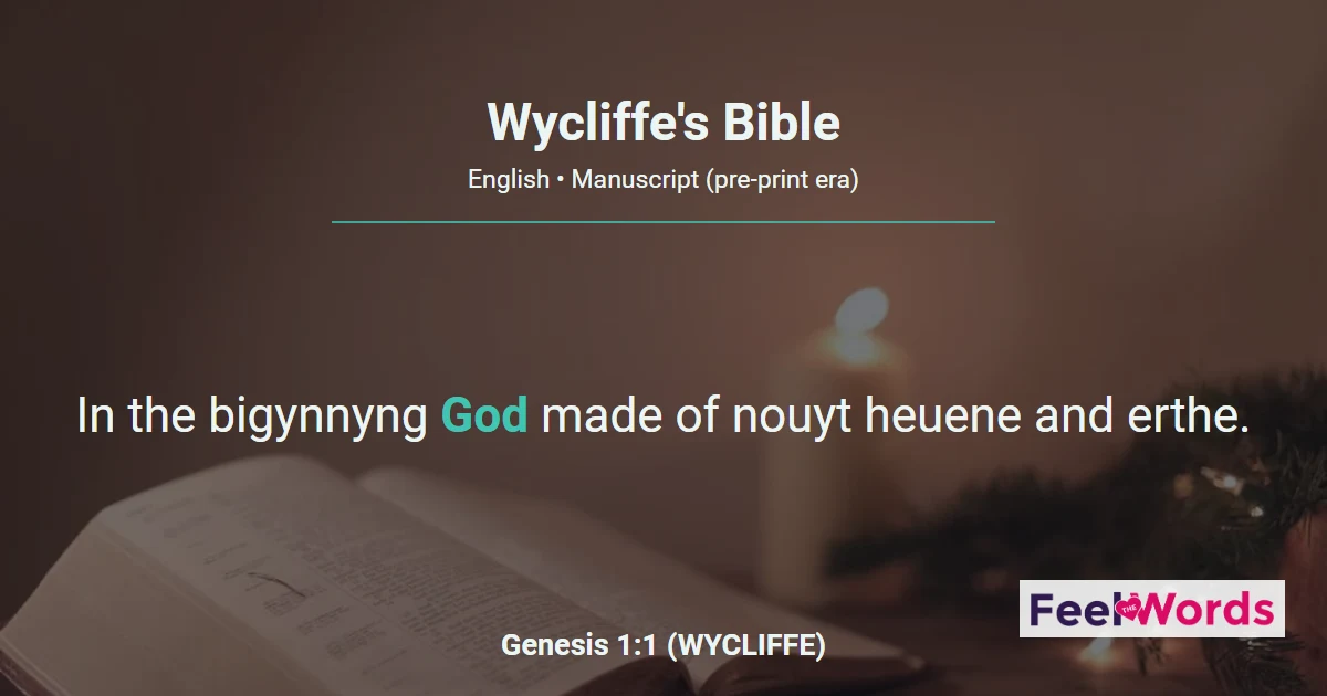 Wycliffe's Bible - The First English Bible Online