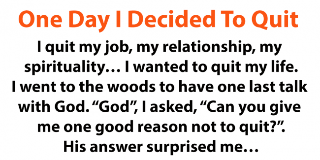 ONE DAY I DECIDED TO QUIT