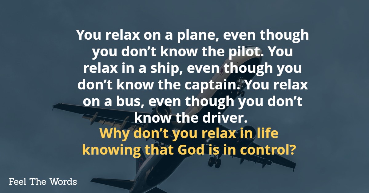 You relax on a plane