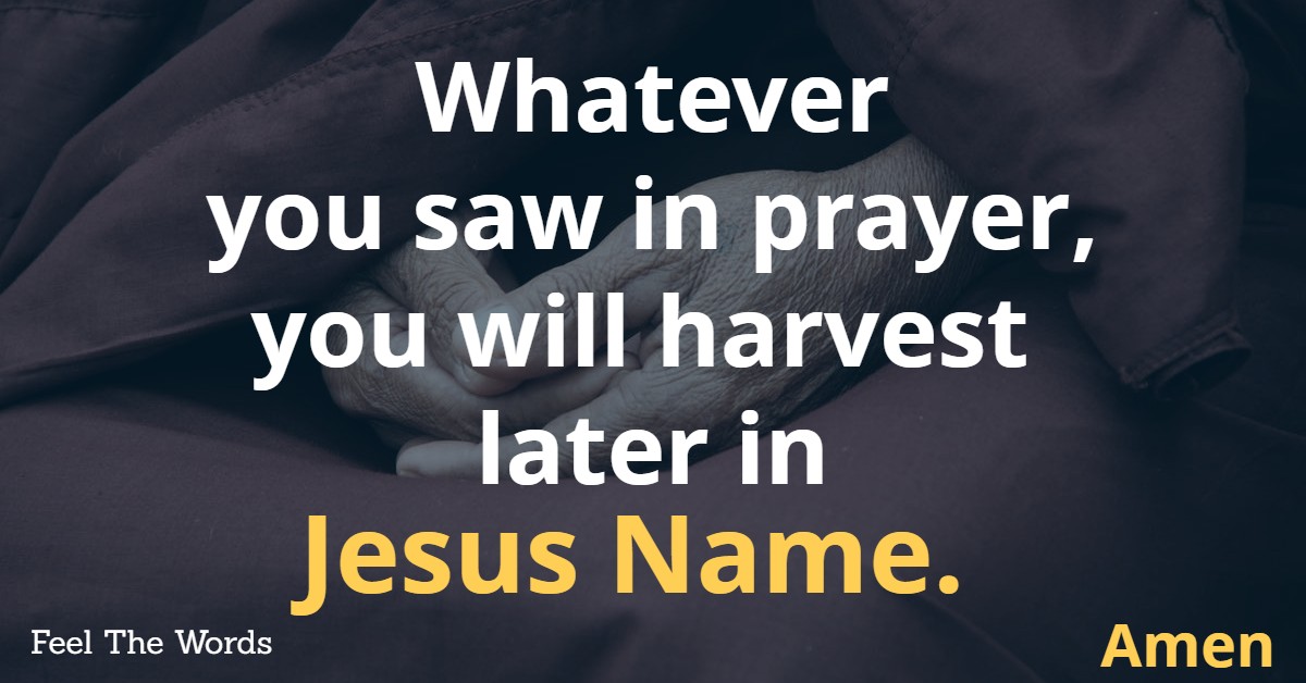 Whatever you saw in prayer