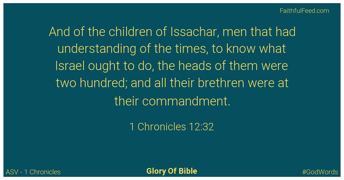 1-chronicles 12:32 - Asv