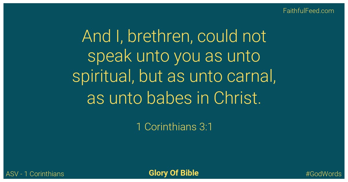 The Bible Verses from 1-corinthians Chapter 3 - Asv
