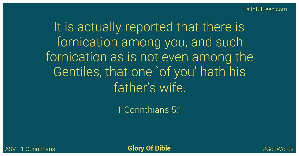 The Bible Verses from 1-corinthians Chapter 5 - Asv