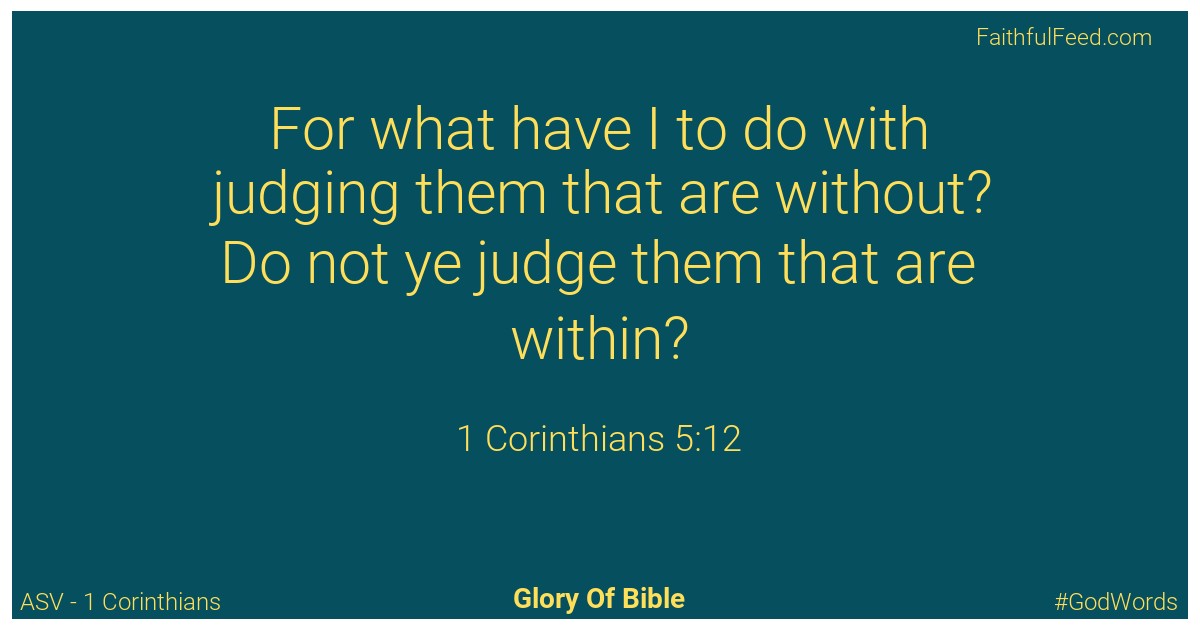 1-corinthians 5:12 - Asv