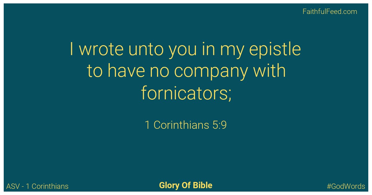 1-corinthians 5:9 - Asv