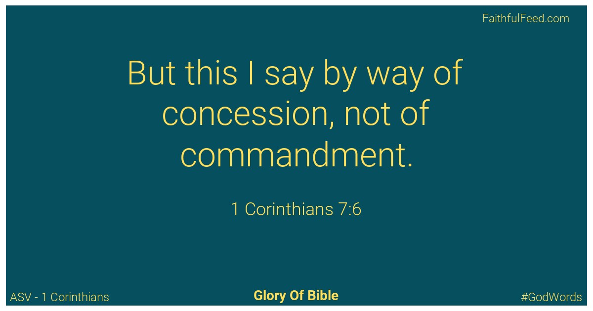 1-corinthians 7:6 - Asv