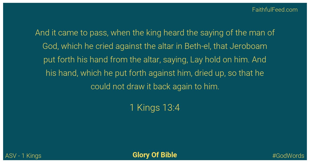 1-kings 13:4 - Asv