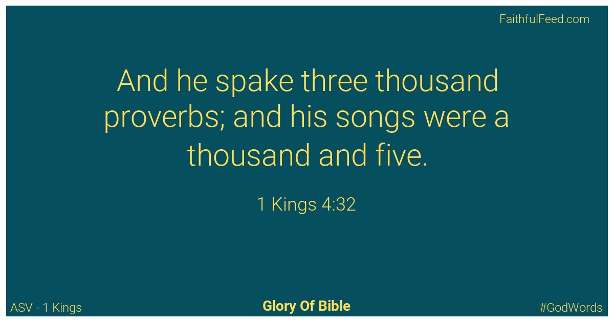 1-kings 4:32 - Asv