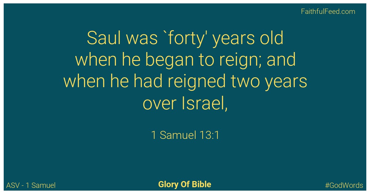 1-samuel 13:1 - Asv