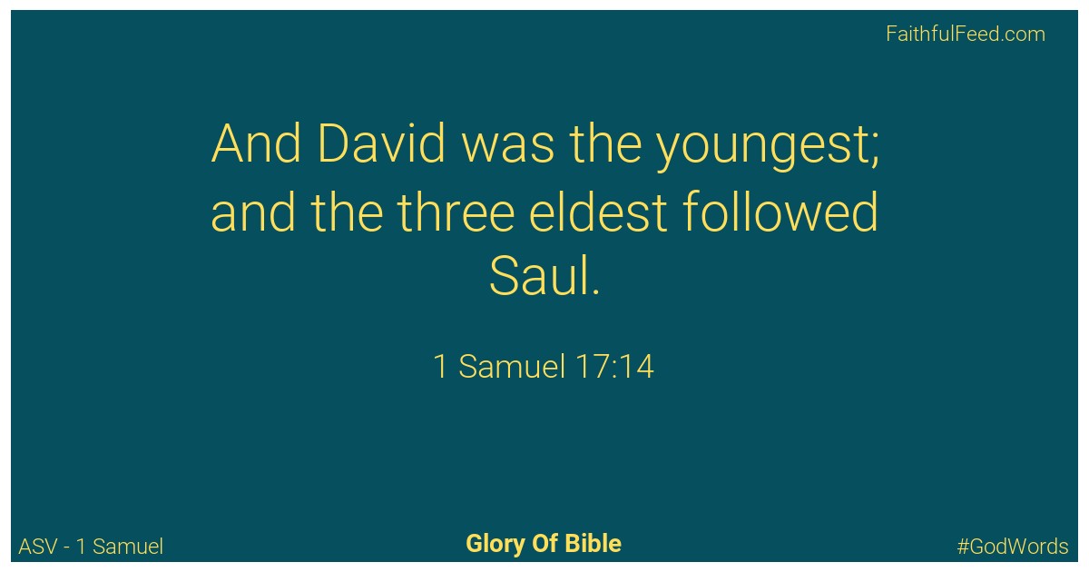 1-samuel 17:14 - Asv