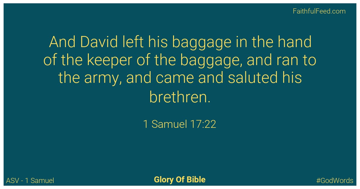 1-samuel 17:22 - Asv