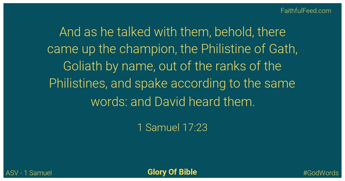 1-samuel 17:23 - Asv
