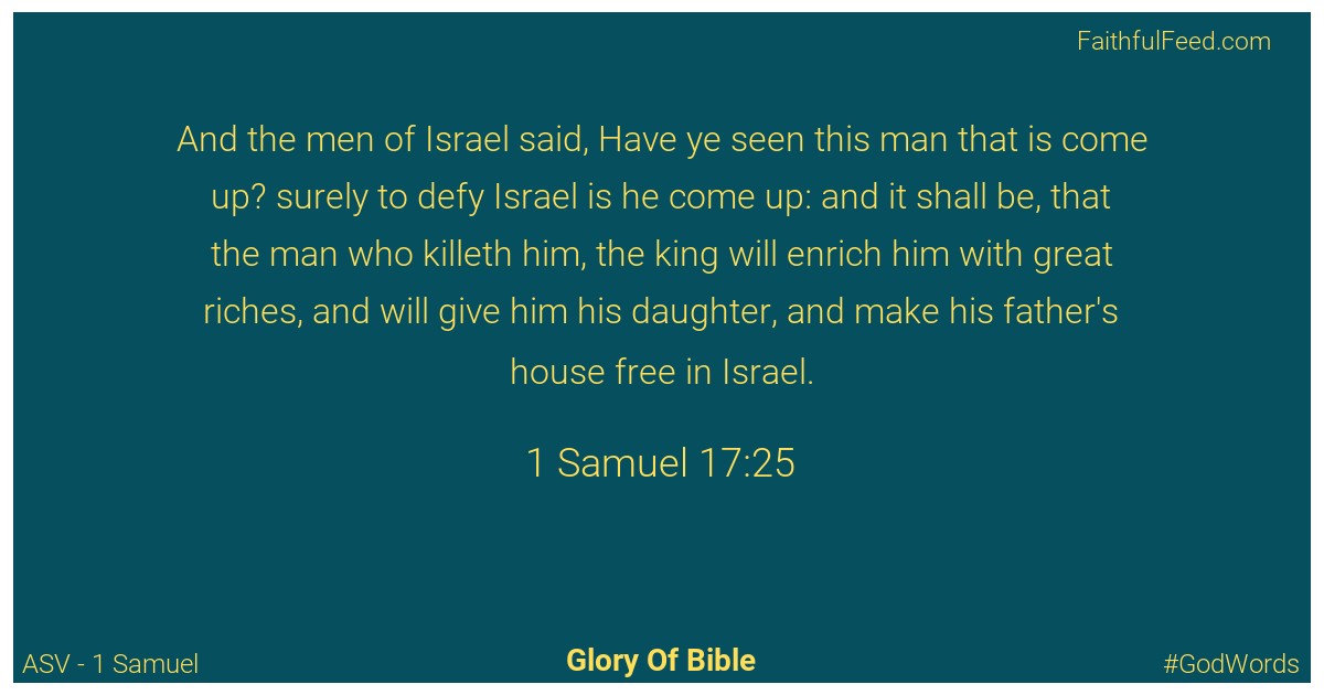 1-samuel 17:25 - Asv