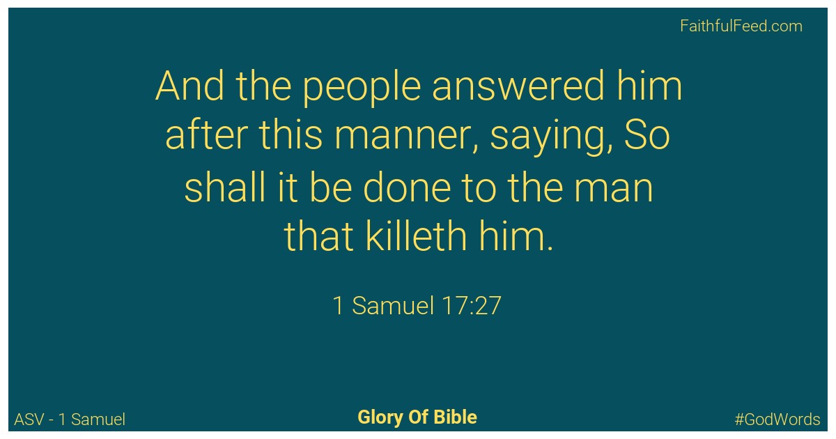 1-samuel 17:27 - Asv