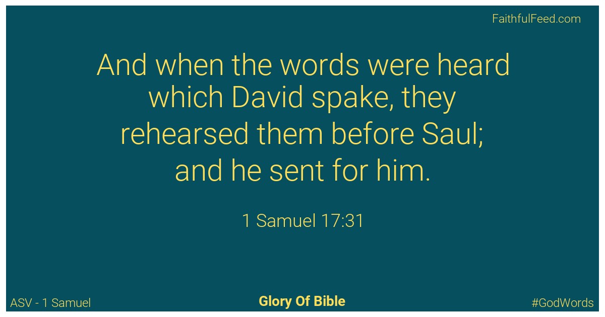 1-samuel 17:31 - Asv