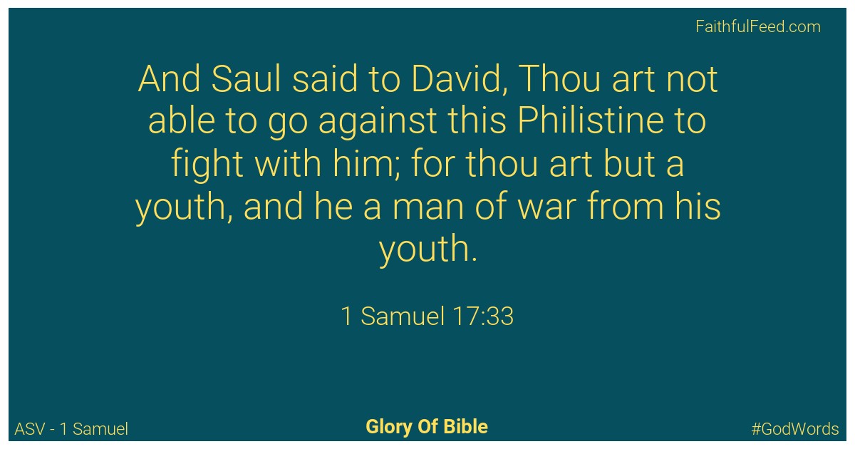 1-samuel 17:33 - Asv