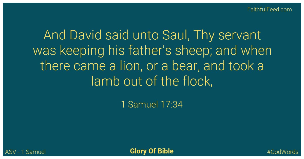 1-samuel 17:34 - Asv