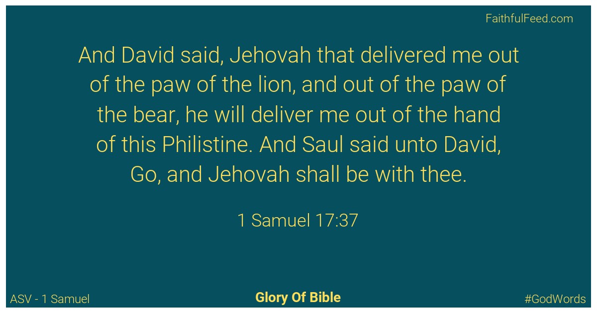 1-samuel 17:37 - Asv