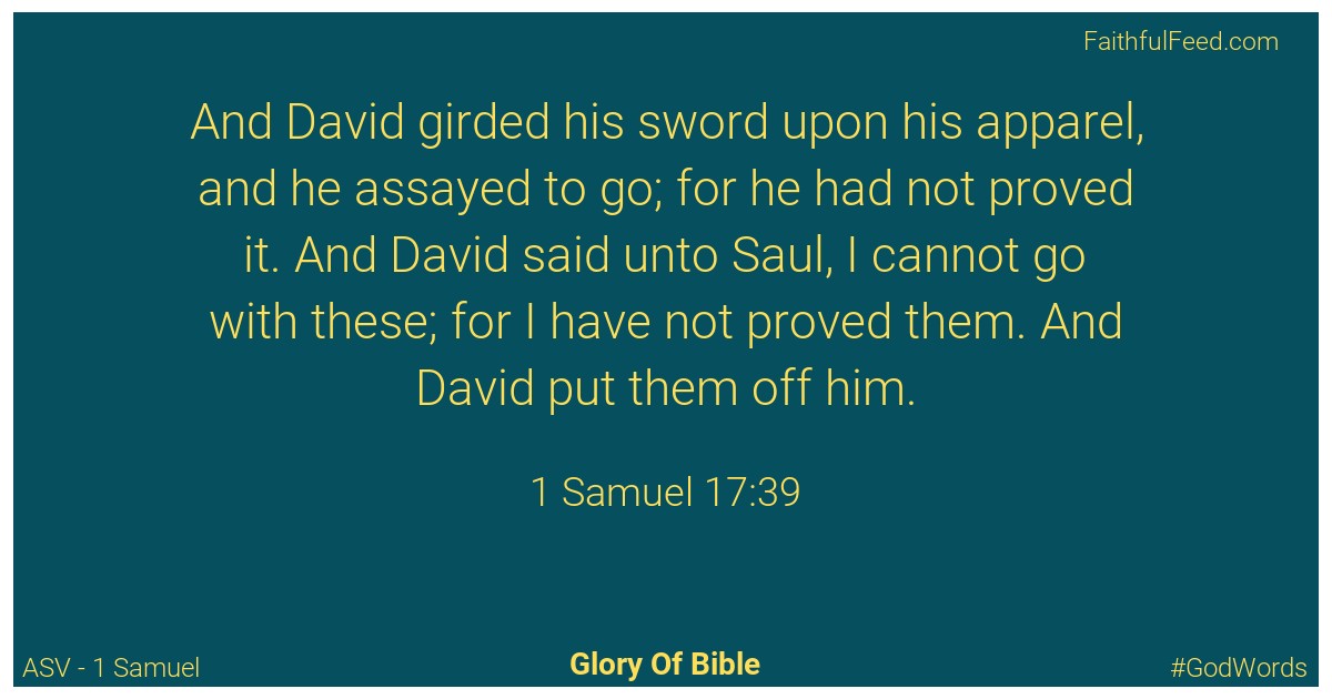 1-samuel 17:39 - Asv