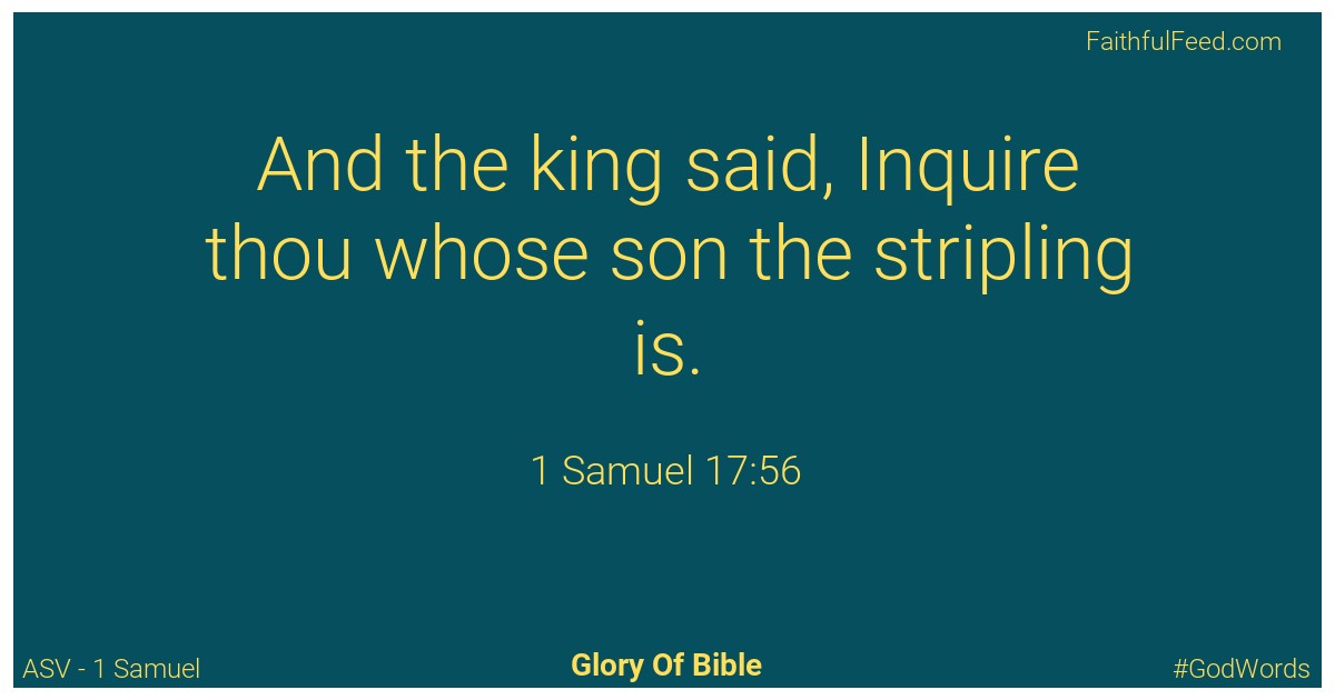 1-samuel 17:56 - Asv