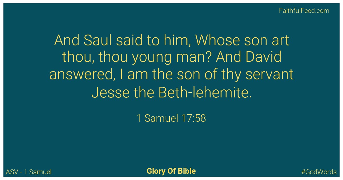 1-samuel 17:58 - Asv