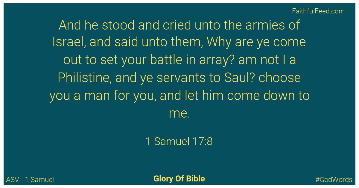 1-samuel 17:8 - Asv