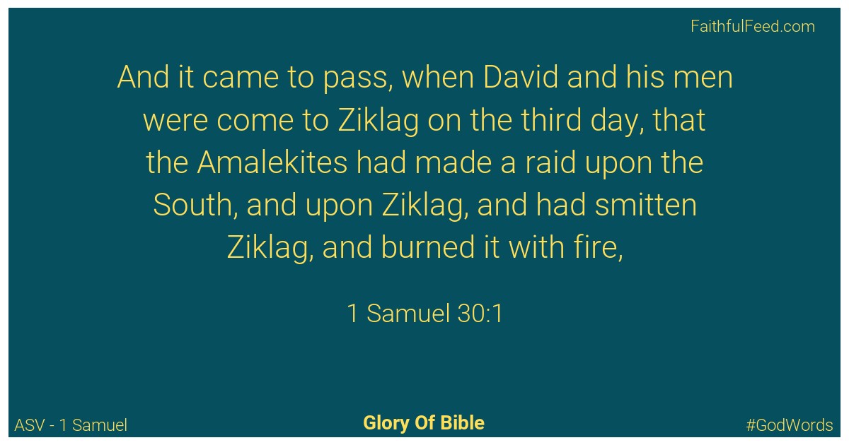 1-samuel 30:1 - Asv
