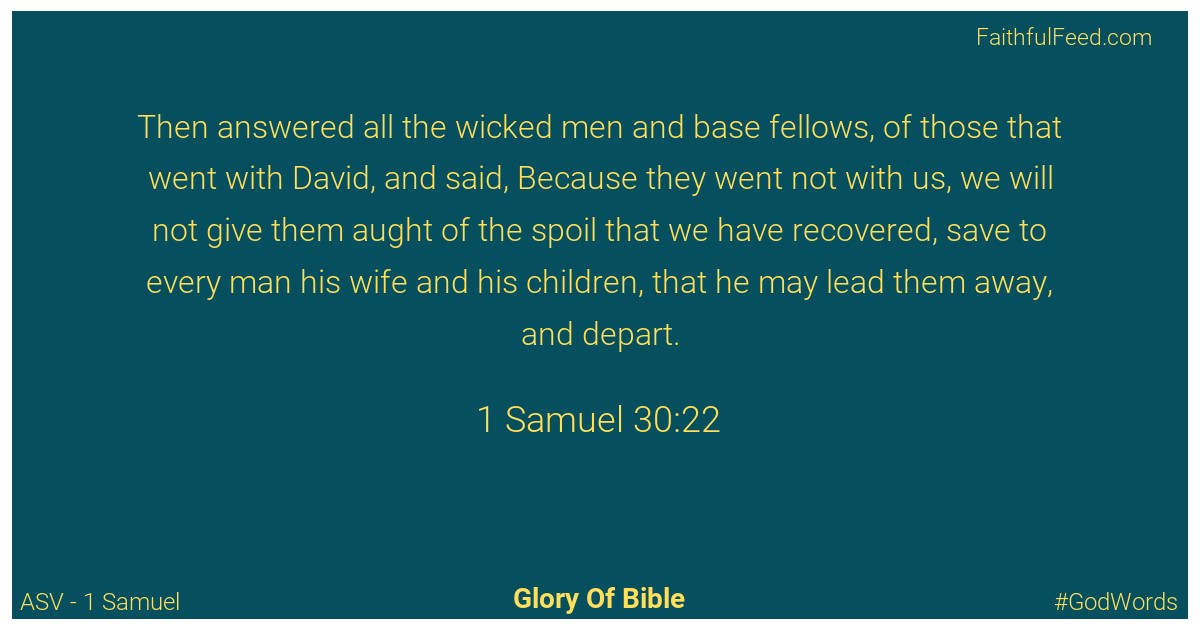 1-samuel 30:22 - Asv