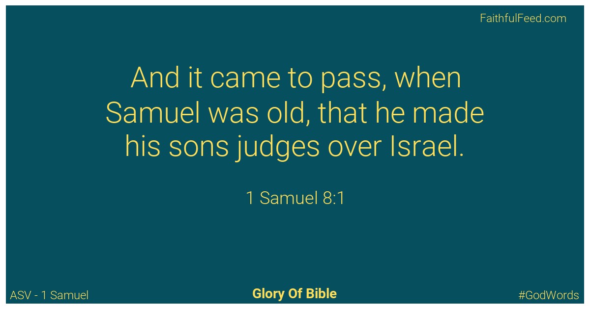 1-samuel 8:1 - Asv