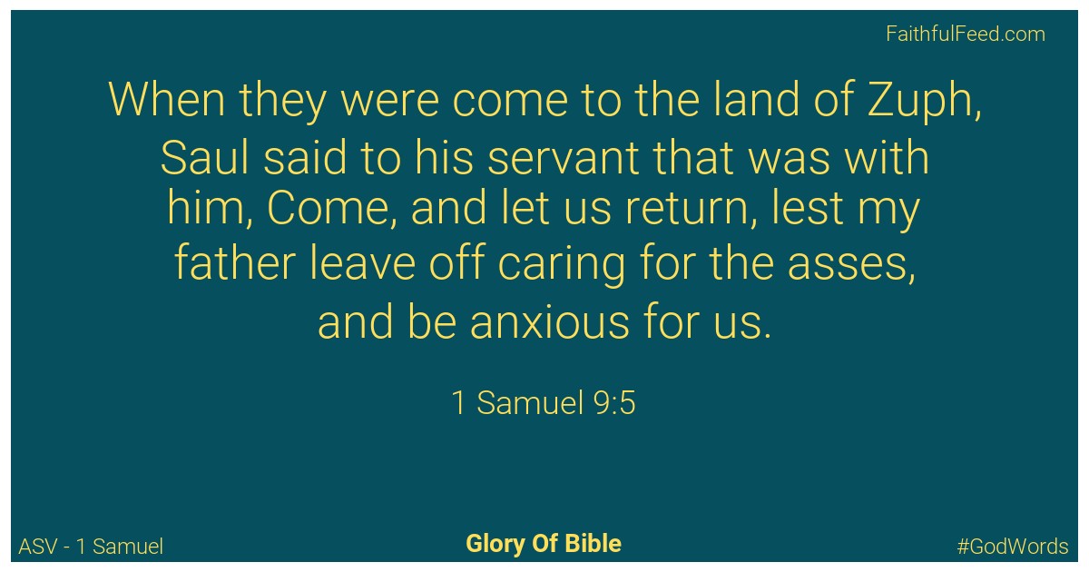 1-samuel 9:5 - Asv