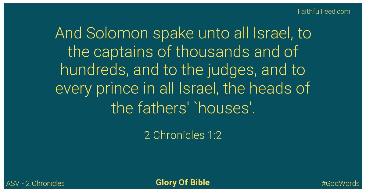 2-chronicles 1:2 - Asv