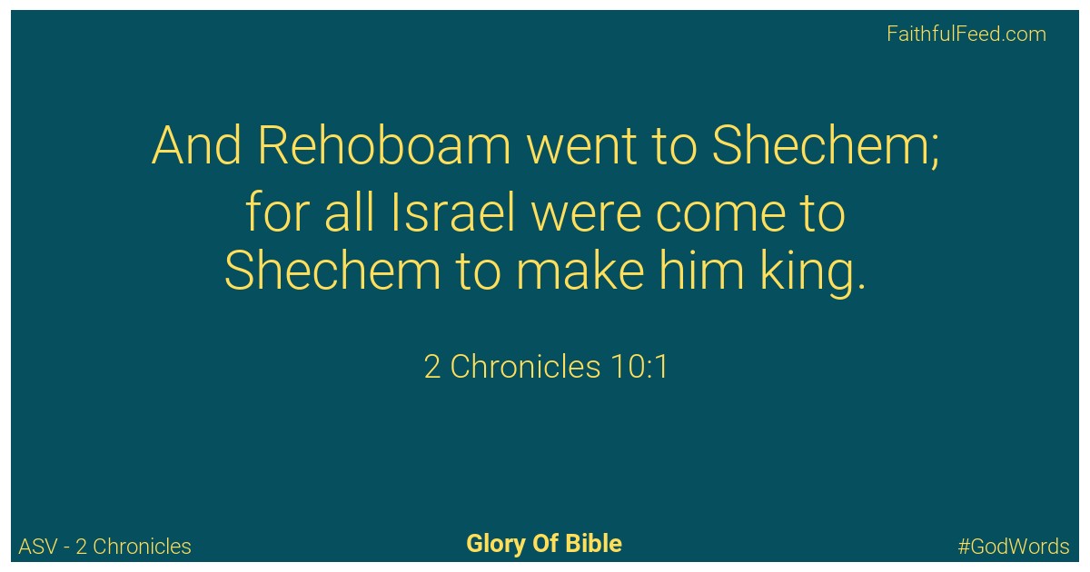 2-chronicles 10:1 - Asv