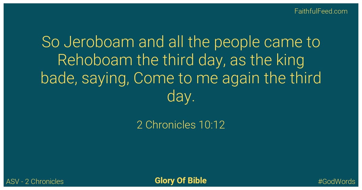 2-chronicles 10:12 - Asv