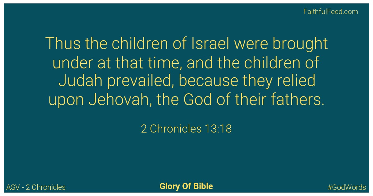 2-chronicles 13:18 - Asv