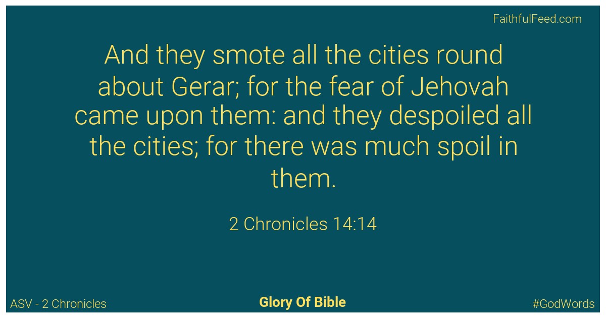 2-chronicles 14:14 - Asv