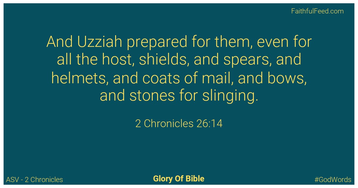 2-chronicles 26:14 - Asv