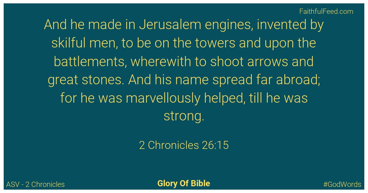 2-chronicles 26:15 - Asv