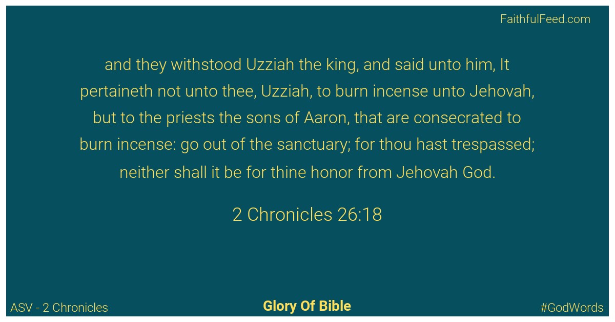 2-chronicles 26:18 - Asv