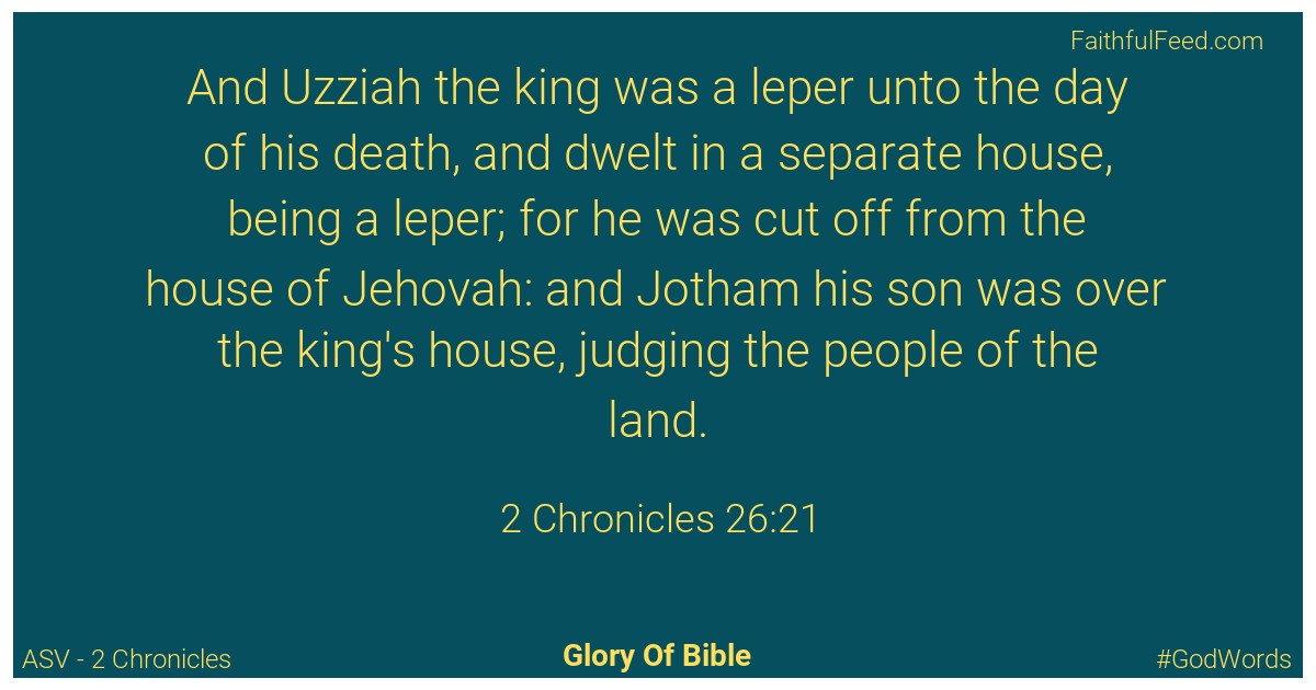 2-chronicles 26:21 - Asv