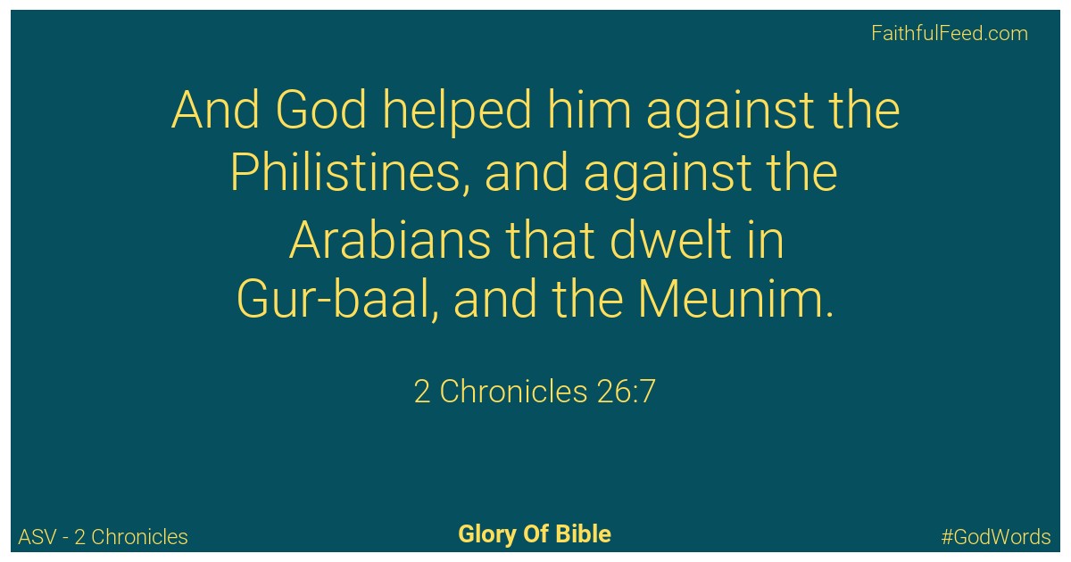 2-chronicles 26:7 - Asv