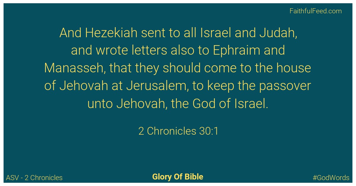 2-chronicles 30:1 - Asv